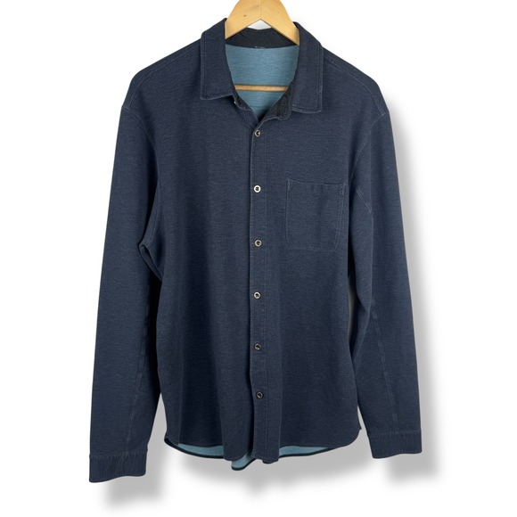 Lululemon Men's Size XL Commission Long Sleeve Shirt Blue Quiet Luxury Preppy - Picture 1 of 11